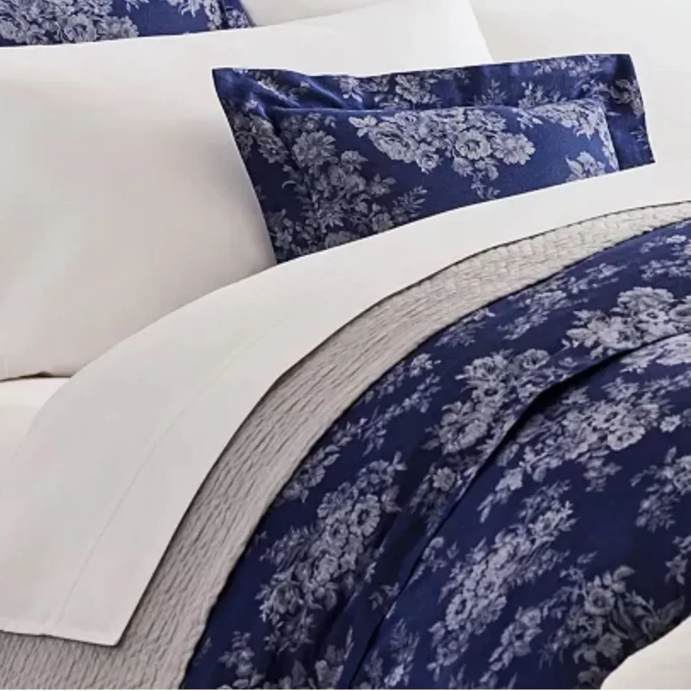 Lauren Ralph Lauren Mya Floral Duvet Cover, Navy, New, Size Queen